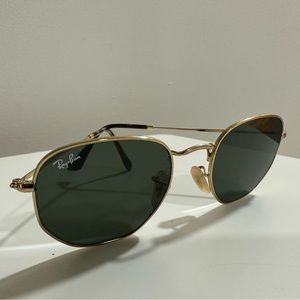 Ray ban HEXAGONAL FLAT LENSES polished gold green lenses